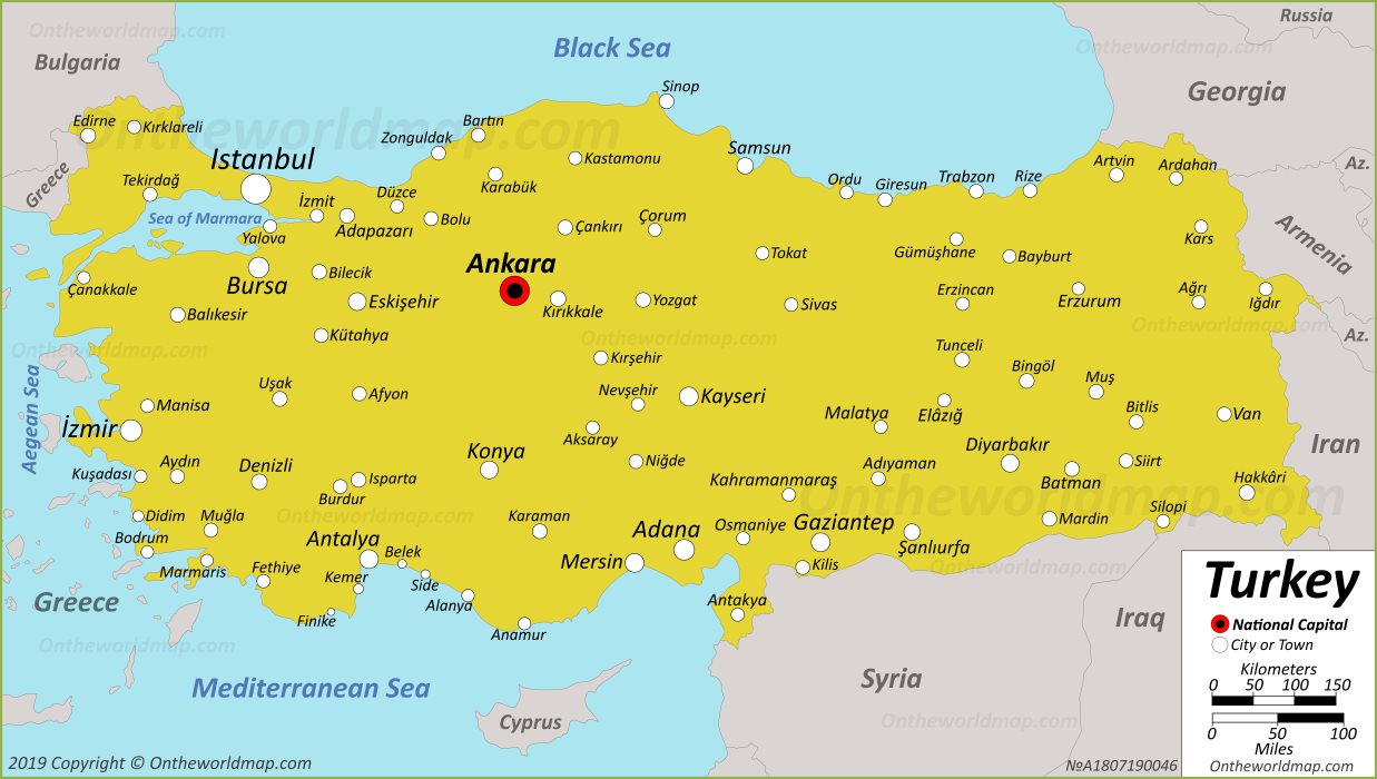 نقشه ترکیه